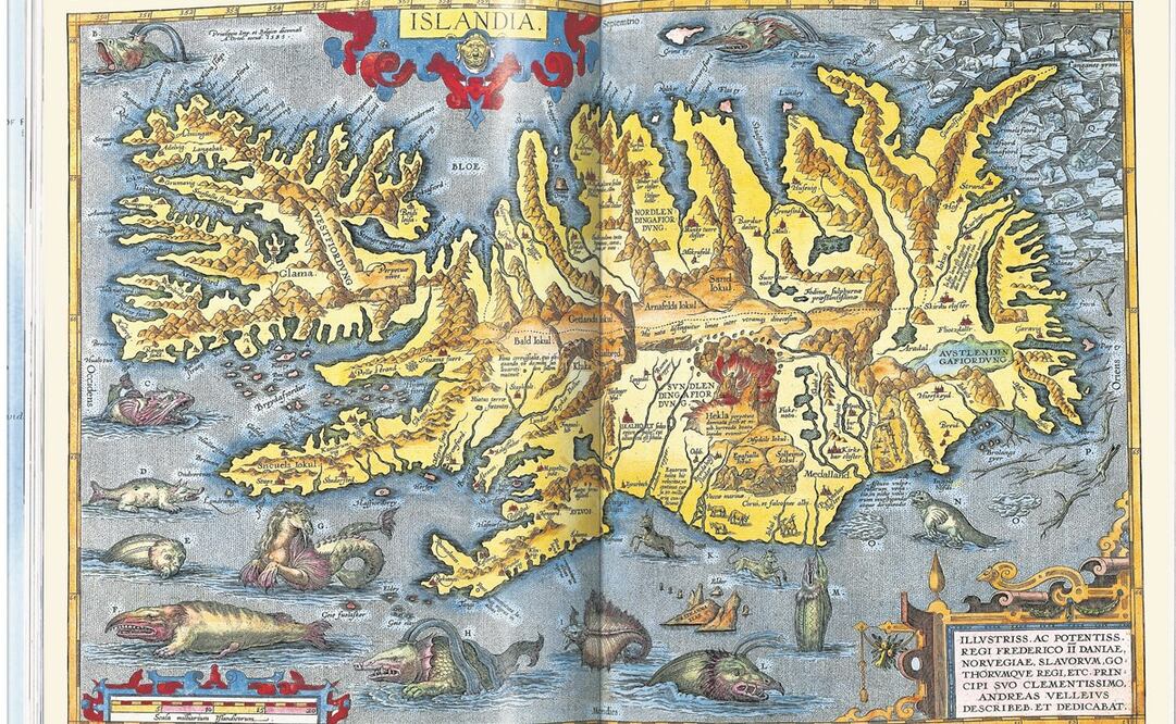 Theatrum Orbis Terrarum, un mapa de Islandia hecho por Abraham Ortelius, en 1585. Foto: Taschen