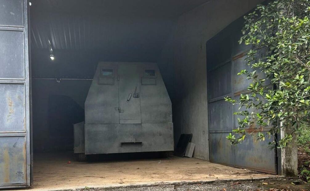 FGR asegura vehículo “monstruo” en cateo en Chiapas. Foto: FGR