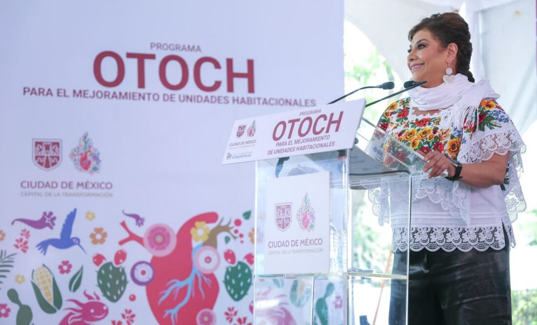 Clara Brugada presenta “Otoch”, programa para el mejoramiento de unidades habitacionales de CDMX. Foto: Especial.