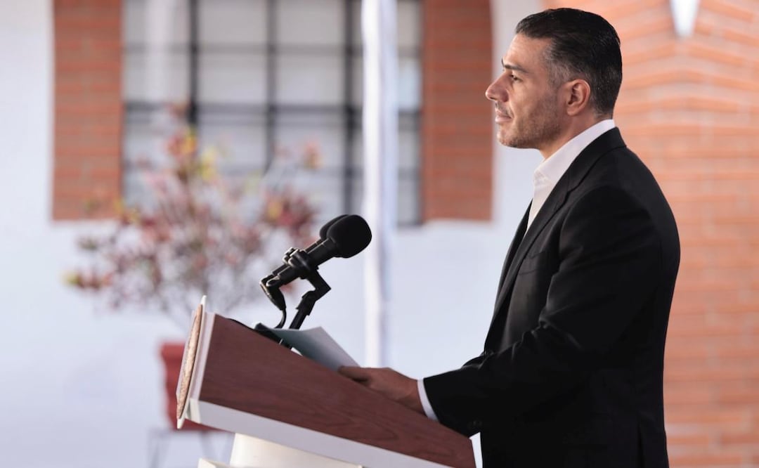 Omar García Harfuch, secretario de Seguridad y Protección Ciudadana (SSPC) durante la conferencia de prensa de la presidenta Claudia Sheinbaum desde Morelos (24/07/2026). Foto: Presidencia