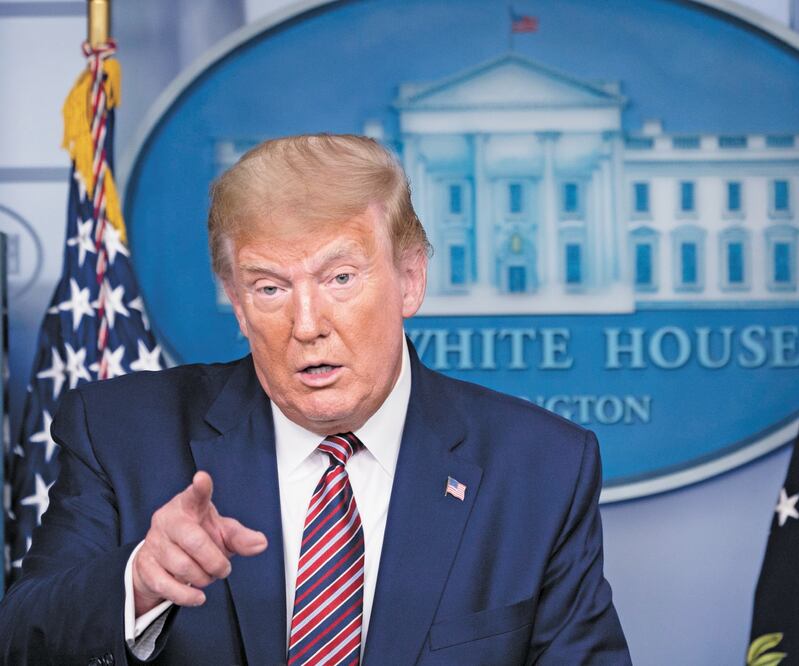 El presidente Trump, en conferencia en Washington. EFE  