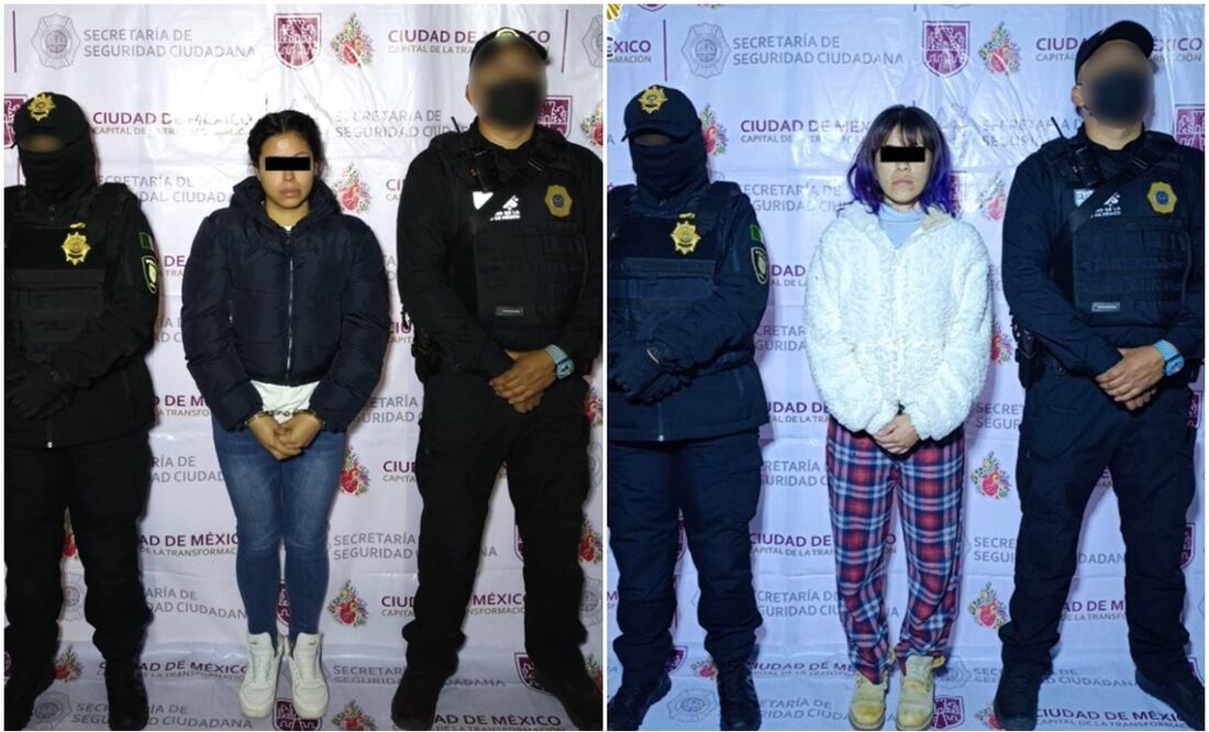 La Policía capitalina detuvo en diversos operativos a Concepción Guadalupe Chávez Treviño y a Jessica Esther Reza Granados. Foto: especial