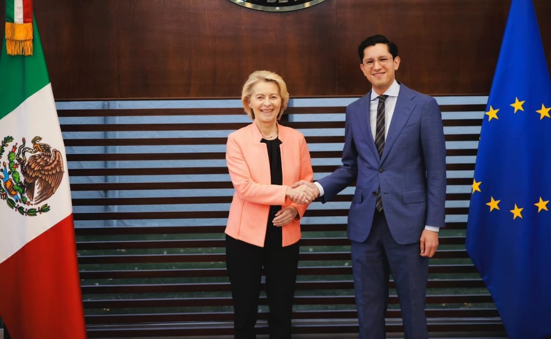 Ursula von der Leyen y Antonio Costa llegan a México (20/05/2026). Foto: Especial