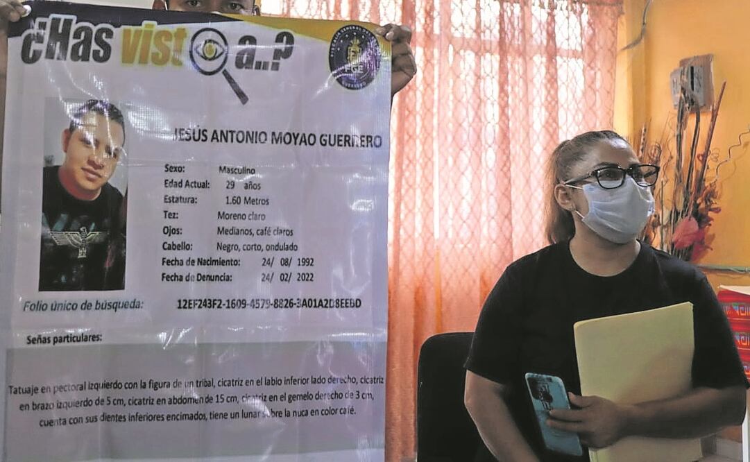  María Engracia Guerrero López, madre de Jesús Antonio Moyao, ha investigado el caso de manera particular para dar con su paradero.  Foto: Especial 