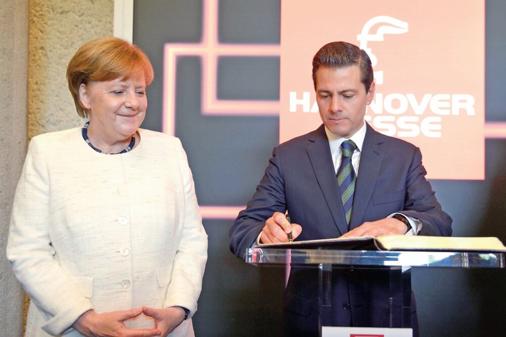 Angela Merkel y Enrique Peña Nieto participaron en la inauguración de la Feria Industrial de Hannover, Alemania (PRESIDENCIA)