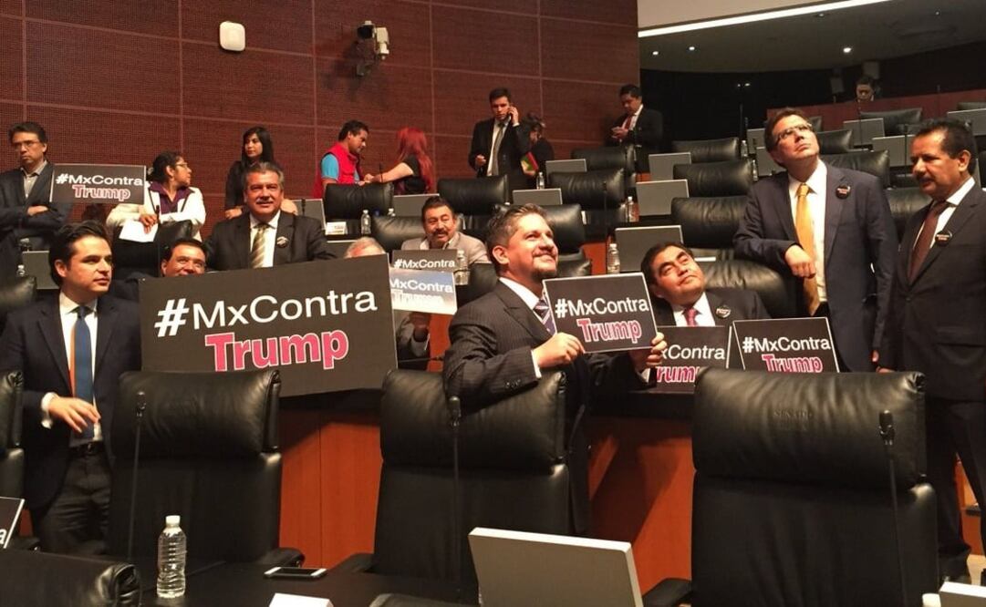 Senadores mexicanos implementaron una campaña contra Donald Trump. (Foto: Tomada de @MBarbosaMX)