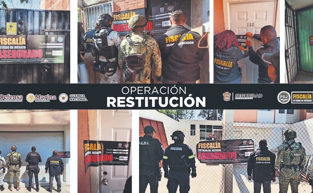 Elementos de corporaciones federales y estatales realizaron cateos en varios inmuebles con denuncia de despojo. Foto: Especial