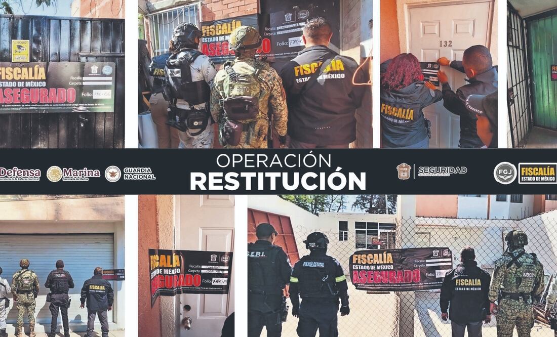 Elementos de corporaciones federales y estatales realizaron cateos en varios inmuebles con denuncia de despojo. Foto: Especial