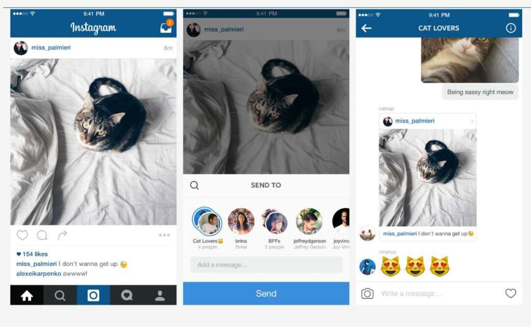 En lugar de crear una conversación nueva cada vez se envía una foto o video, la cadena seguirá la plática inicial con las mismas personas