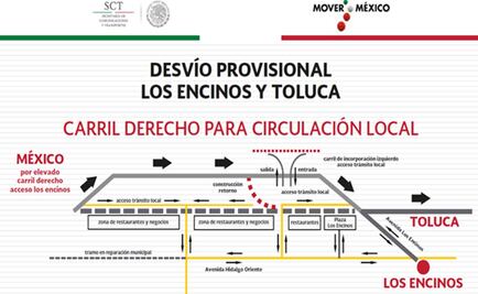 Abrirán desvío provisional en la México-Toluca