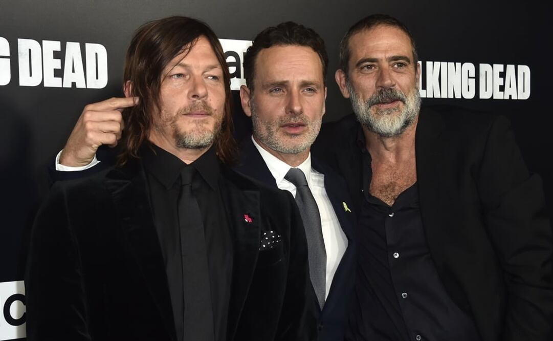 Norman Reedus,Andrew Lincoln y Jeffery Dean Morgan. Foto: Frazer Harrison/Getty Images/AFP, archivo