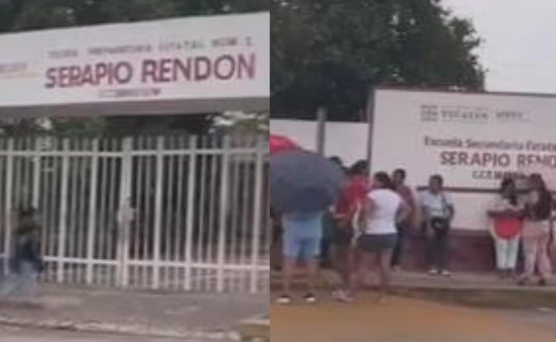 Padres protestan en preparatoria de Mérida por presunto abuso sexual; maestro es separado de sus funciones.
Foto: Especial.