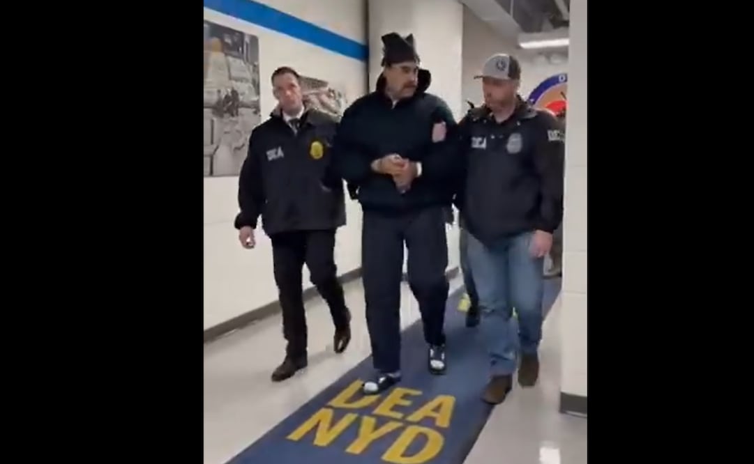 Nicolás Maduro en Estados Unidos tras haber sido detenido. Foto: Captura de video