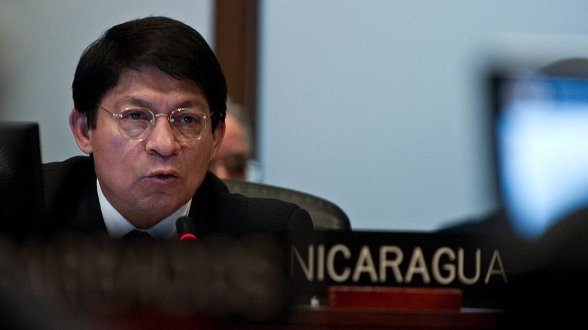El canciller Denis Moncada anunció la desvinculación de Nicaragua de la OEA. Foto: Getty Images