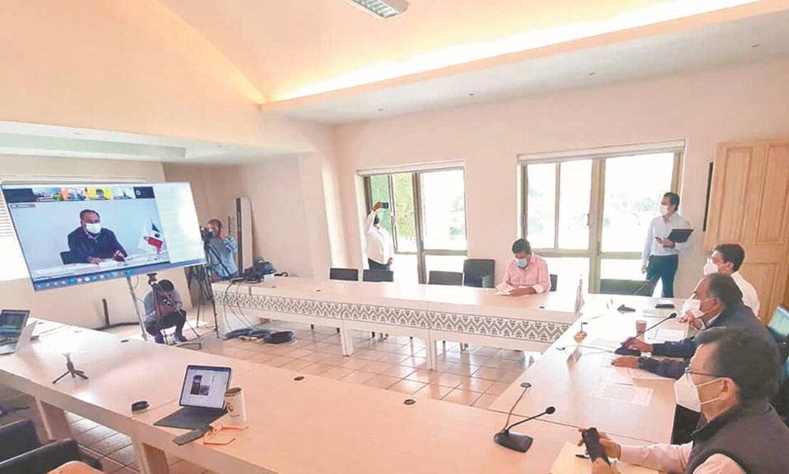 El gobernador de Guerrero, Héctor Astudillo, durante la conferencia virtual anual Reconstruyendo la Aldea Global. Foto: ESPECIAL