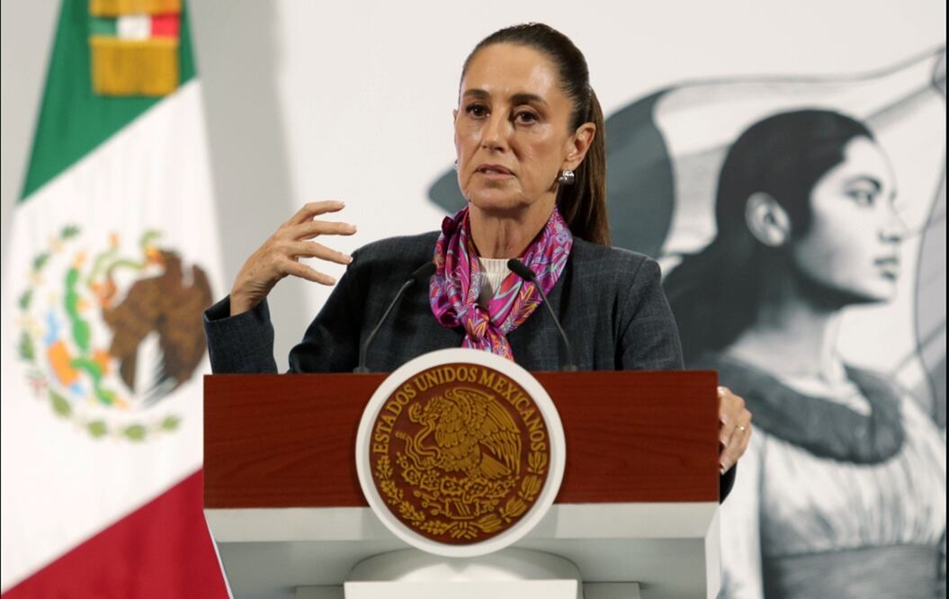 La presidenta Claudia Sheinbaum Pardo durante la mañanera del 23 de julio de 2025. Foto: Carlos Mejía/EL UNIVERSAL