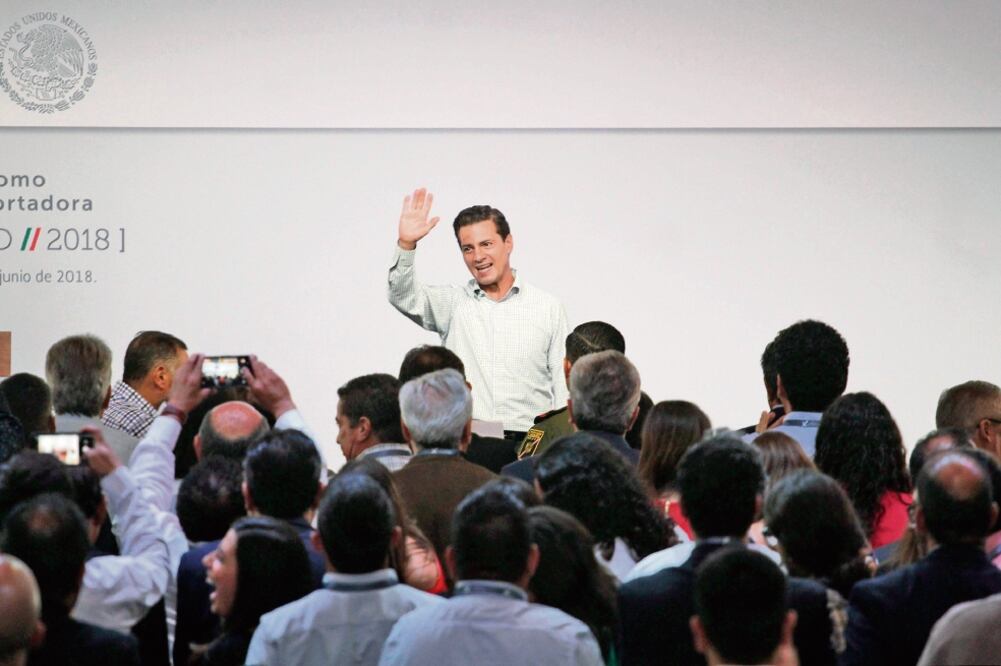 El presidente Enrique Peña Nieto aseguró durante su participación en el foro México Potencia Exportadora. Encuentro 2018, que hoy México pasó del decimosegundo sitio a la décima potencia productora de alimentos en el mundo (JORGE ALBERTO MENDOZA)