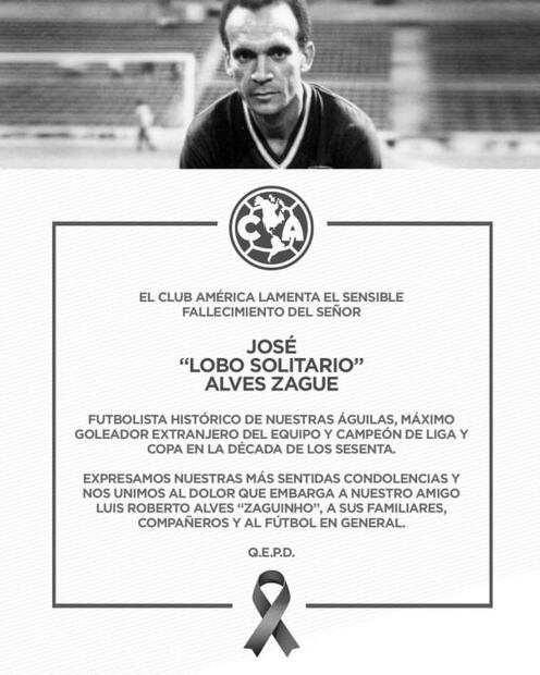 Fallece José Alves Zague, histórico exfutbolista del América