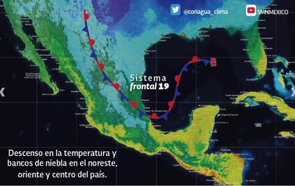 Prevén lluvia y frío esta noche en centro y sur del país