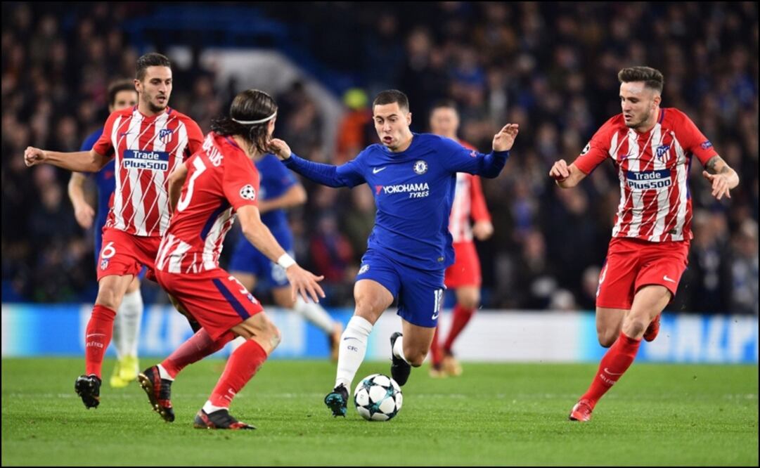Twitter. Eden Hazard contra defensores del Atlético de Madrid