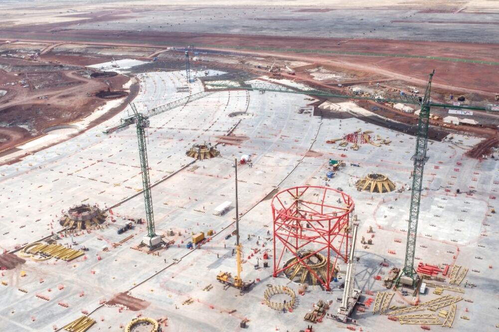 Vista aérea de lo que será el Edificio Terminal de Pasajeros del NAIM.