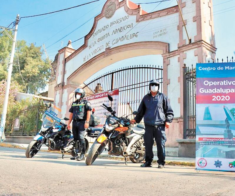 Policías custodiaron el santuario para impedir el ingreso. Foto: ESPECIAL