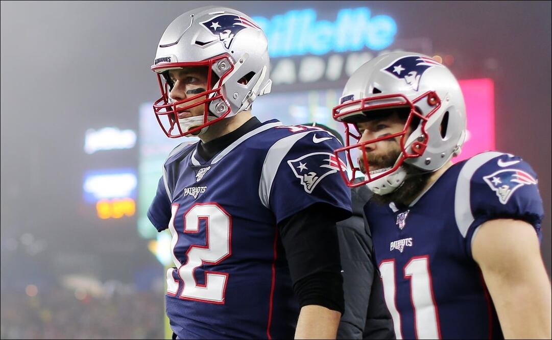 Tom Brady y Julian Edelman. Foto: AFP