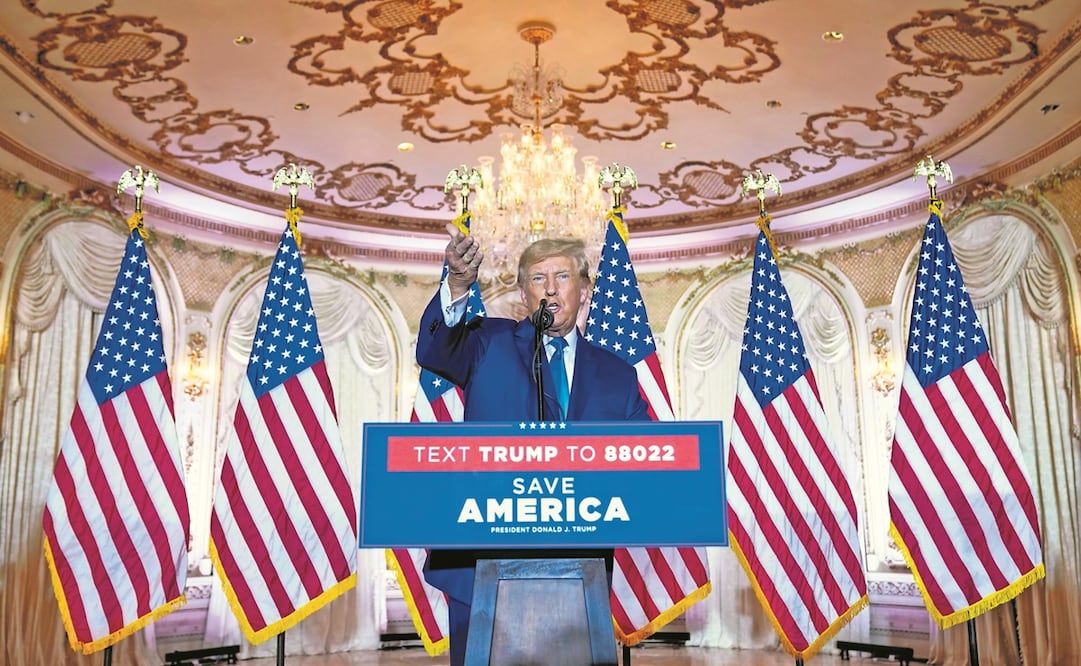 El expresidente Donald Trump en Mar-a-lago, el 8 de noviembre de 2022, cuando fueron las elecciones de medio término, en Palm Beach, Florida