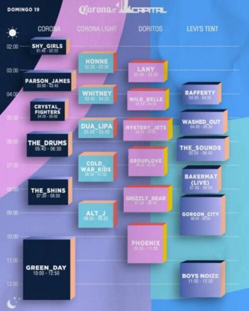 Anuncian horarios del Corona Capital