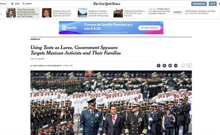 NYT afirma que gobierno de EPN espía a periodistas y activistas