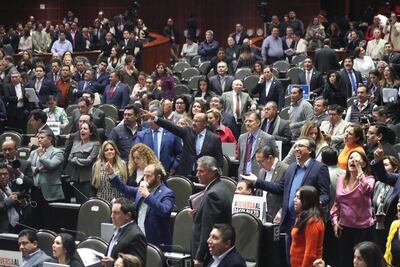 Entre empujones y manoteos, diputados debaten Ley de Ingresos
