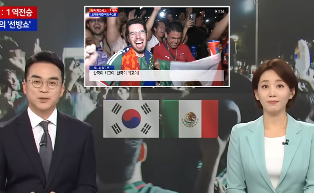 Mundial 2026: noticiero surcoreano reacciona a las porras de la afición mexicana; se viraliza en redes. Foto: Captura de pantalla YTN