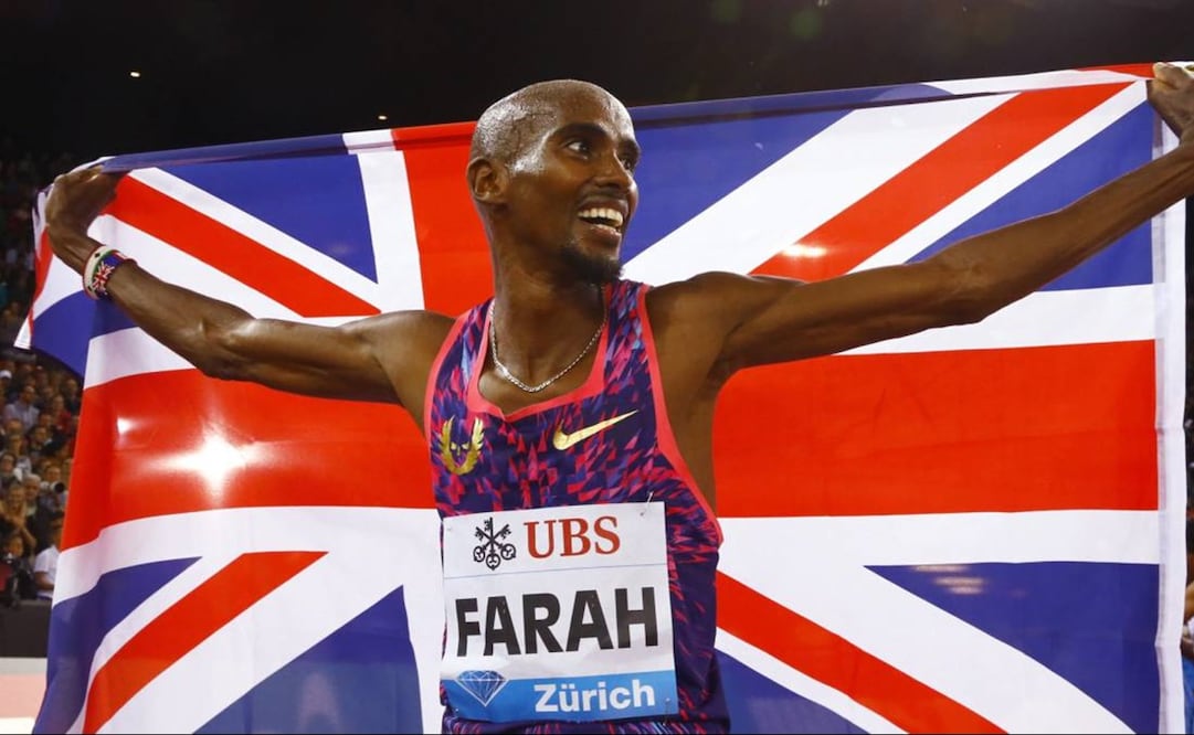 Mo Farah ganando en una competencia de atletismo - FOTO: Twitter
