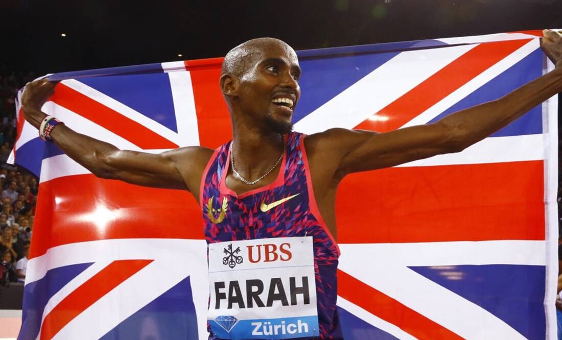 Mo Farah ganando en una competencia de atletismo - FOTO: Twitter