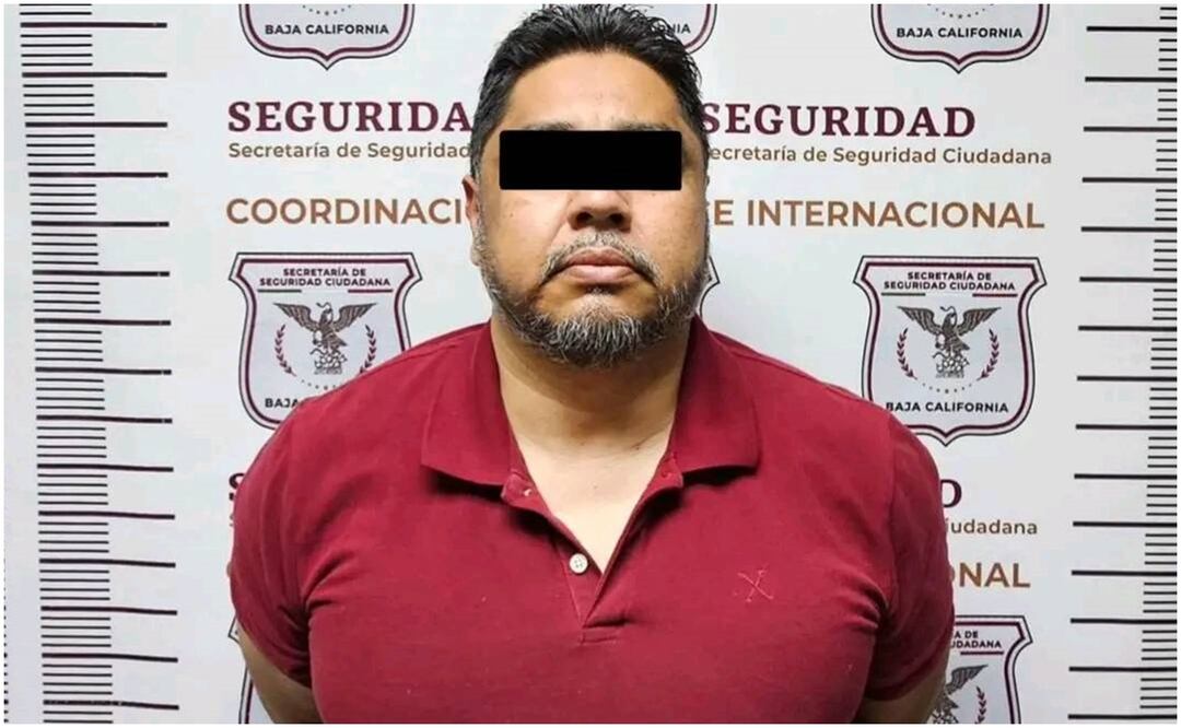 Gerardo “N” alias ‘El Tochín’ fue detenido en Mexicali, Baja California, está acusado por autoridades estadounidenses de conspiración federal desde 2017 (7/12/2024). Foto: Especial