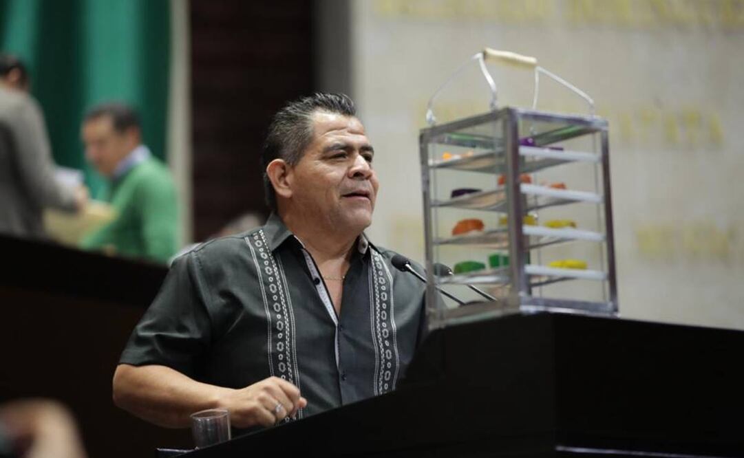 Diputado Armando Reyes Ledesma del PT se burla de Xóchitl Gálvez y lleva gelatinas a la tribuna / Foto: Especial