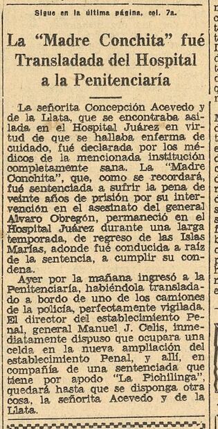 La monja que colgó el hábito después de la muerte de Obregón