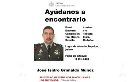 Hallan muerto al coronel José Isidro Grimaldo Muñoz en Jalisco