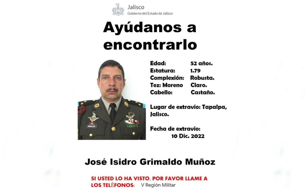Hallan muerto al general José Isidro Grimaldo Muñoz en Jalisco
