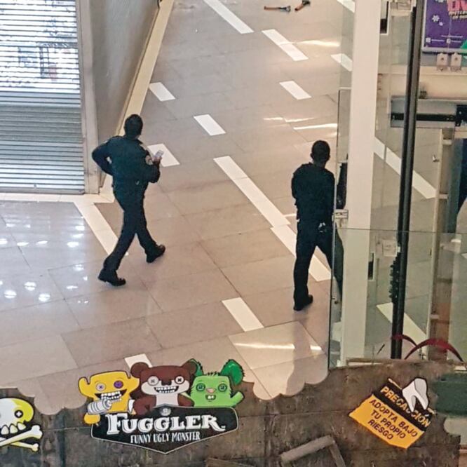 Respuesta inmediata. Personal de seguridad de la plaza Parque Tezontle y de la policía capitalina acudieron al lugar. (ESPECIAL)