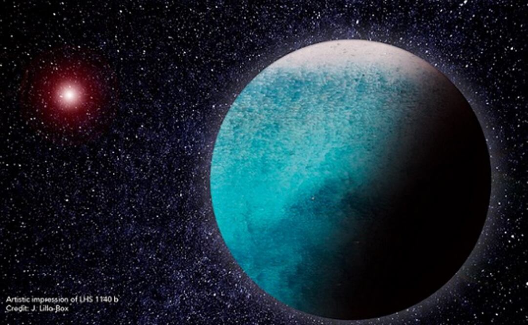 Representación artística del planeta LHS1140 b y su estrella anfitriona. Imagen: J. Lillo-Box.