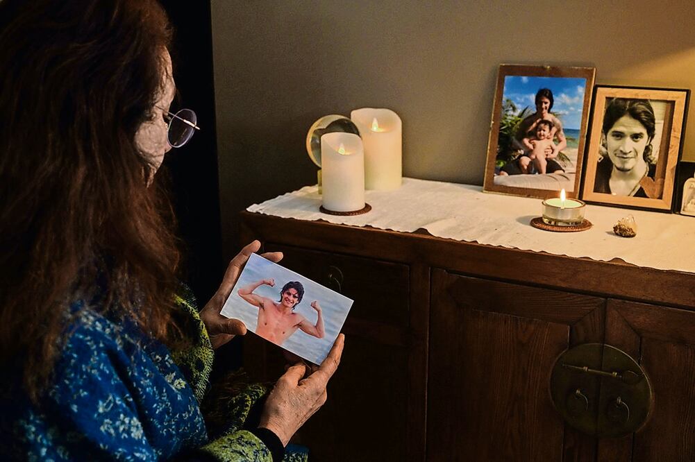 Marie-Pascale Radoux, mamá del franco- mexicano Orión Hernández Radoux, en enero. Foto: de Ed Jones. AFP