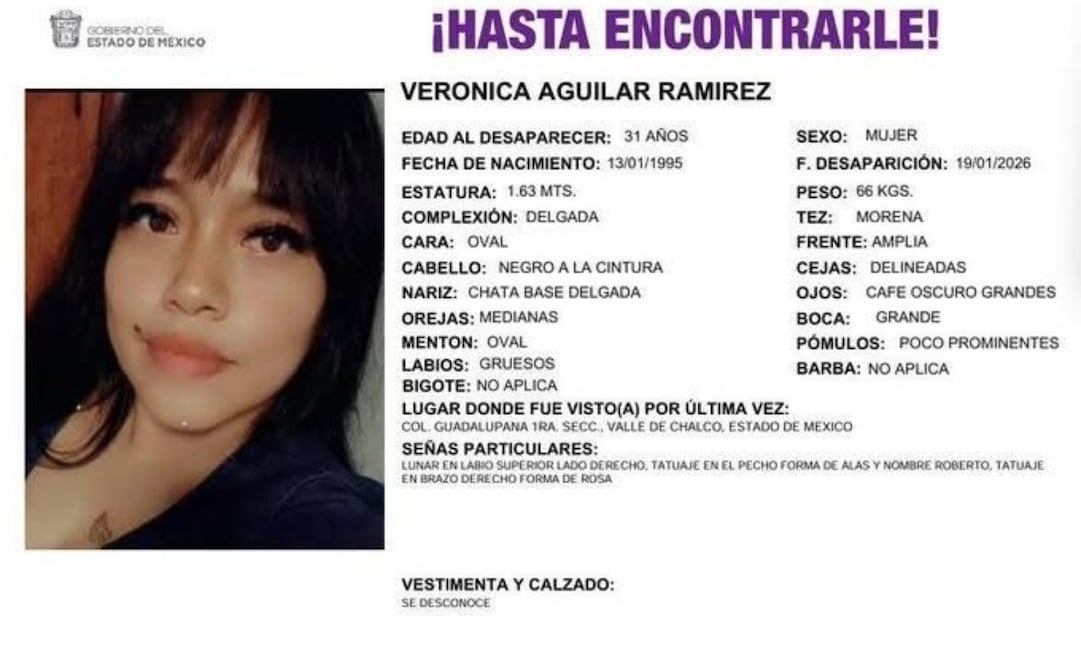 Activan ficha de búsqueda de Verónica Aguilar y sus 4 hijos menores de edad; desaparecieron en Valle de Chalco hace 10 días.
Foto: Especial.