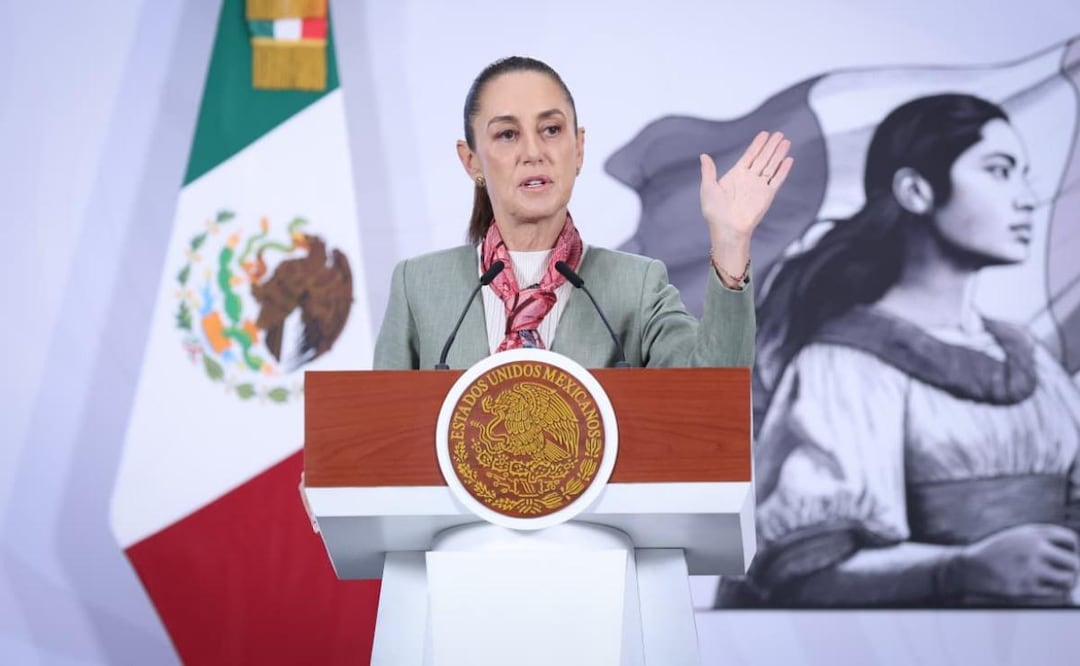 Presidenta Claudia Sheinbaum Pardo durante su conferencia de prensa desde Palacio Nacional este 10 de abril de 2026 (10/04/2026). Foto: Luis Camacho / EL UNIVERSAL