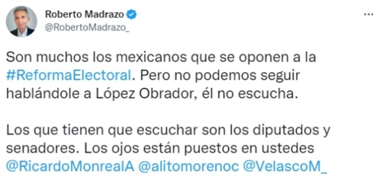 Roberto Madrazo manda mensaje a Monreal, Manuel Velasco y “Alito” porque AMLO “no escucha”