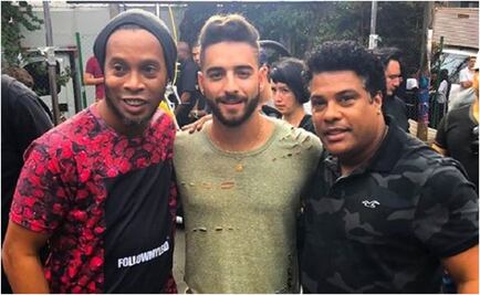 Maluma y Ronaldinho graban video juntos