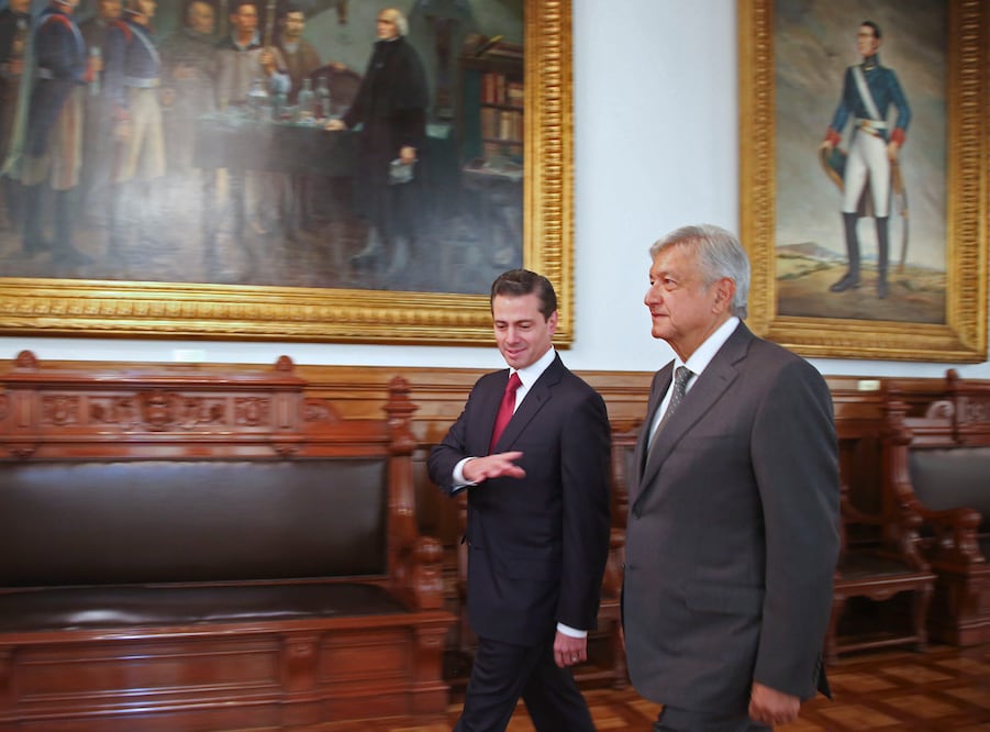 El pasado 3 de julio, Andrés Manuel López Obrador y el presidente Enrique Peña Nieto se reunieron en Palacio Nacional. Foto: Archivo