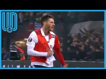 Santiago Giménez le da la victoria al Feyenoord en la Europa League