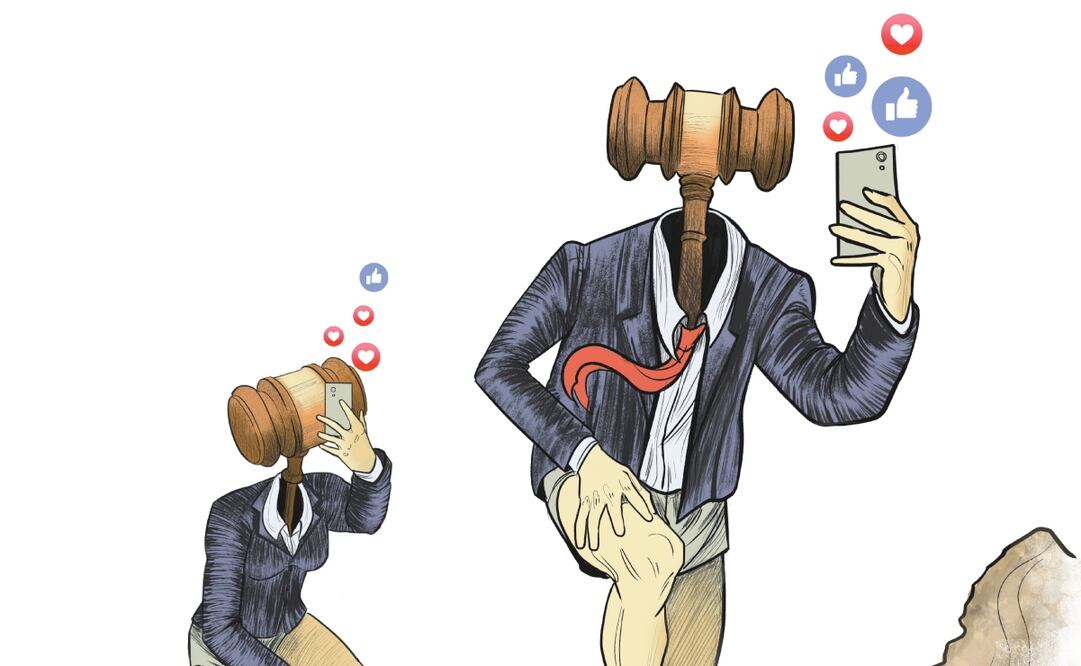 Redes sociales, la arena donde se disputará la elección judicial; candidaturas arrancan campañas. Ilustración de Liliana Pedraza