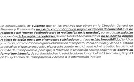 Nadie sabe y nadie supo; Presidencia confirma que desconoce cuánto costó y quién pagó marcha de AMLO
